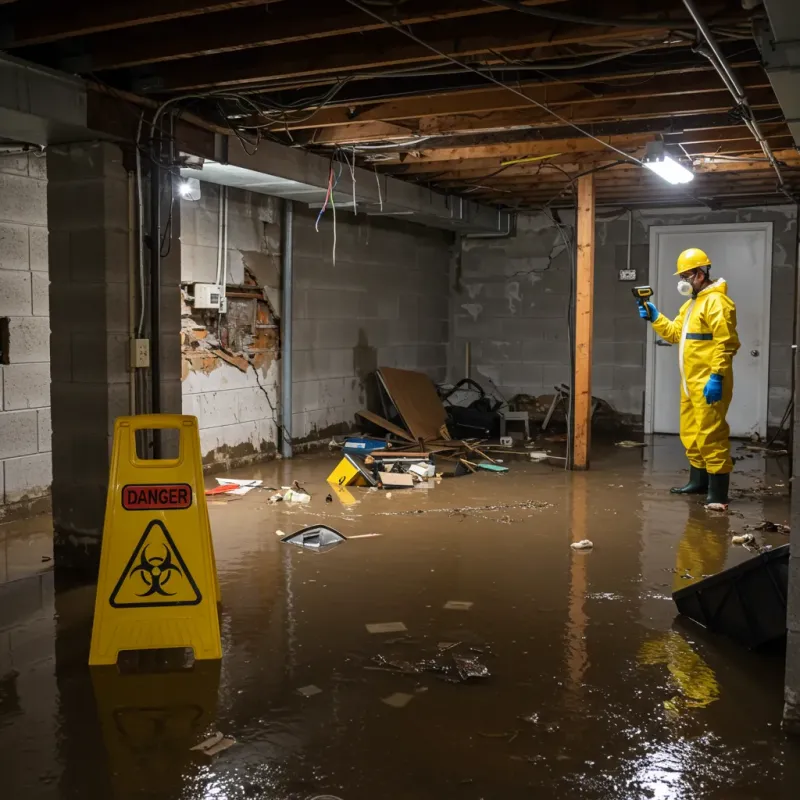 Flooded Basement Electrical Hazard in East Prairie, MO Property